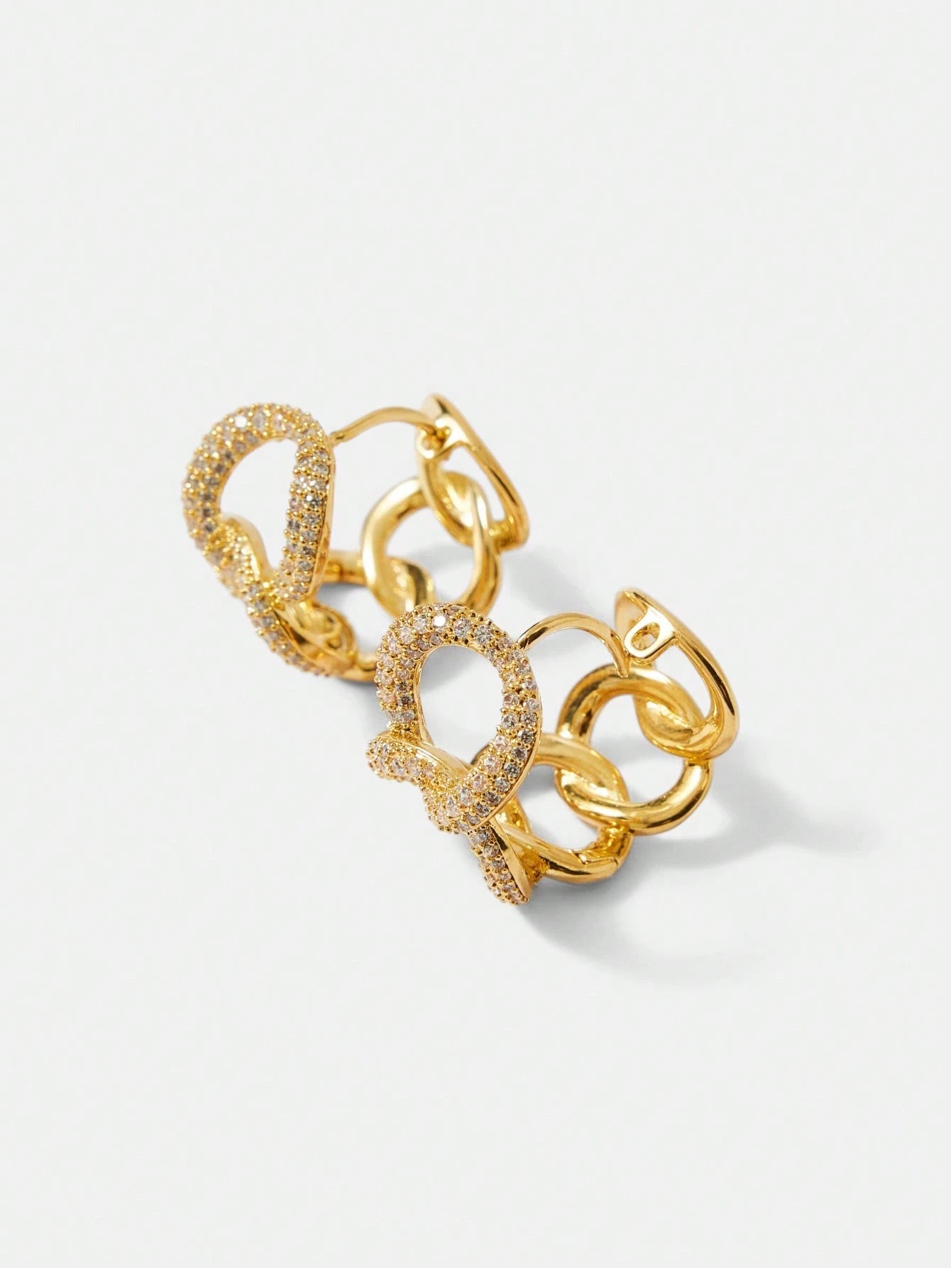 Intertwined Pavé Gold Hoop Earrings