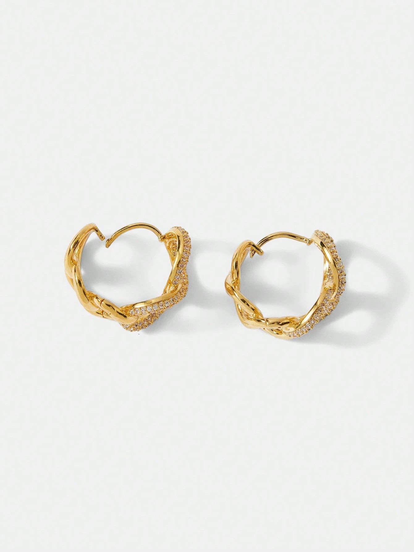 Intertwined Pavé Gold Hoop Earrings