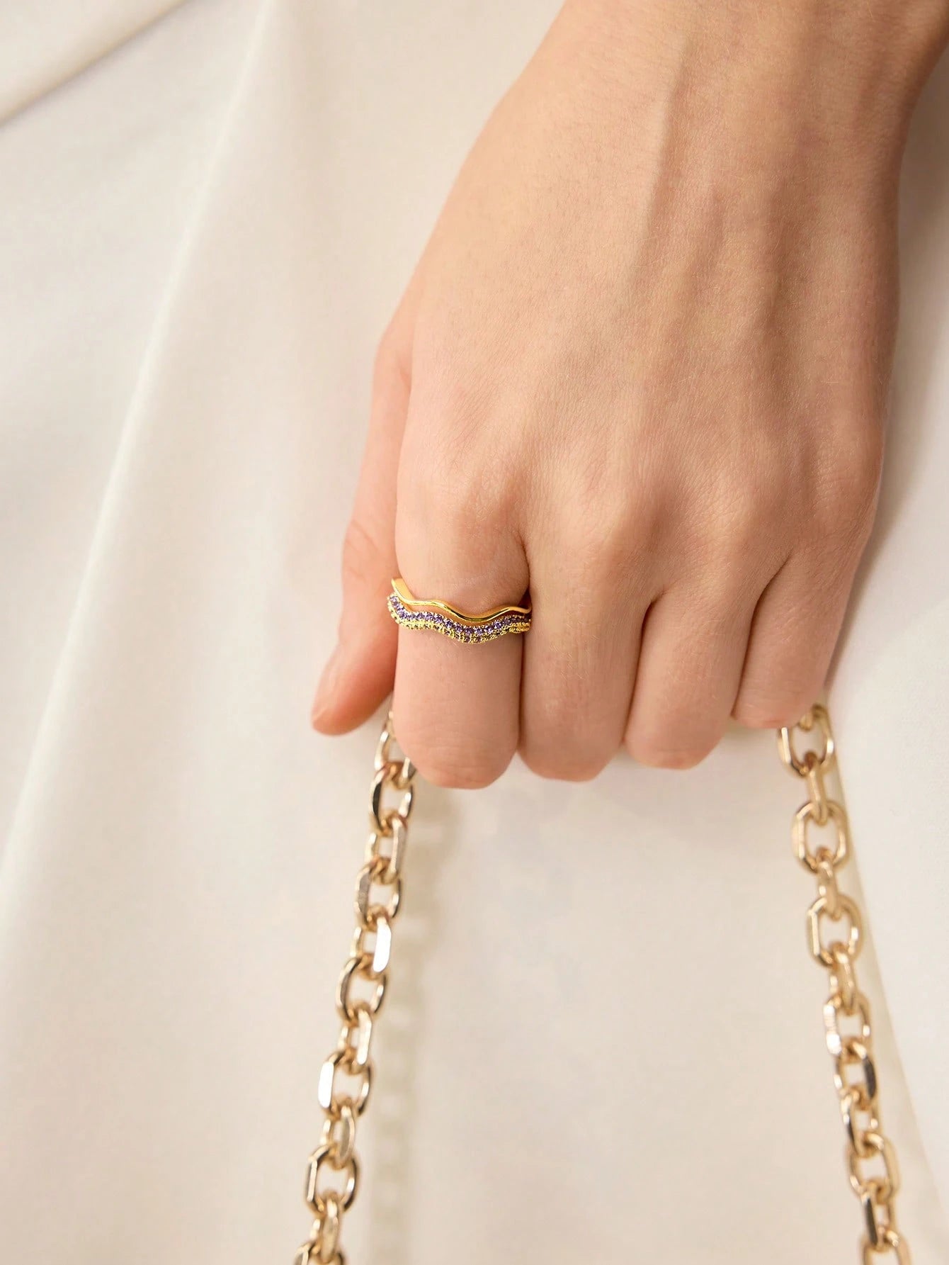 Aurora Wave Gold Plated Ring