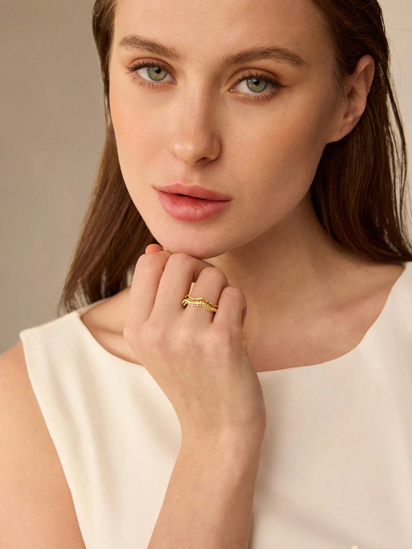 Aurora Wave Gold Plated Ring