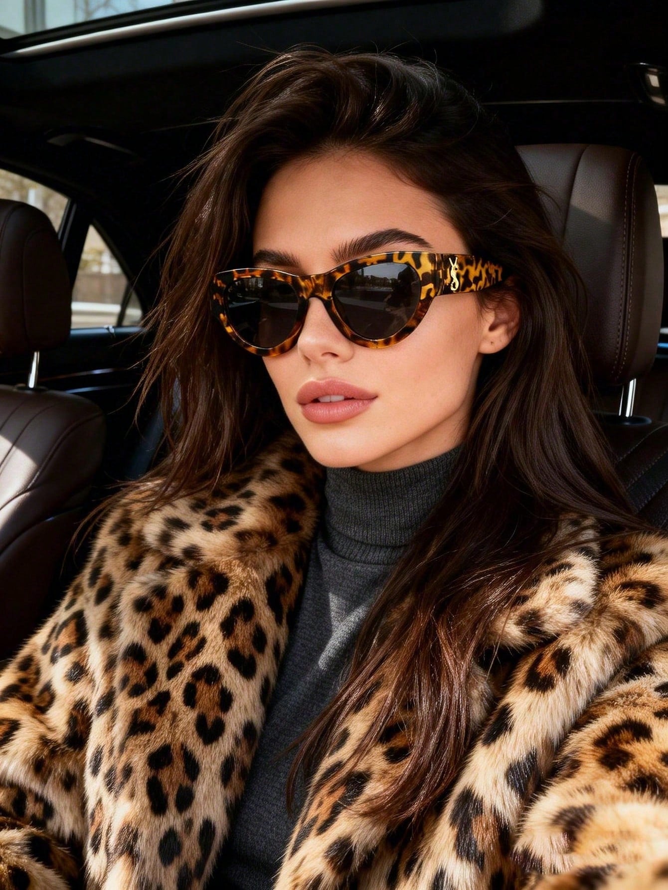 Leopard Aura Cat-Eye Sunglasses