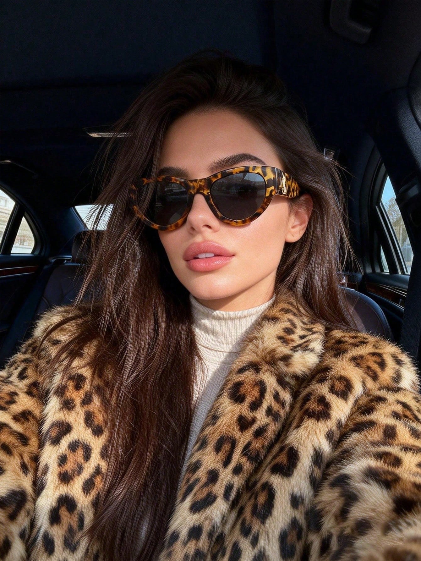 Leopard Aura Cat-Eye Sunglasses