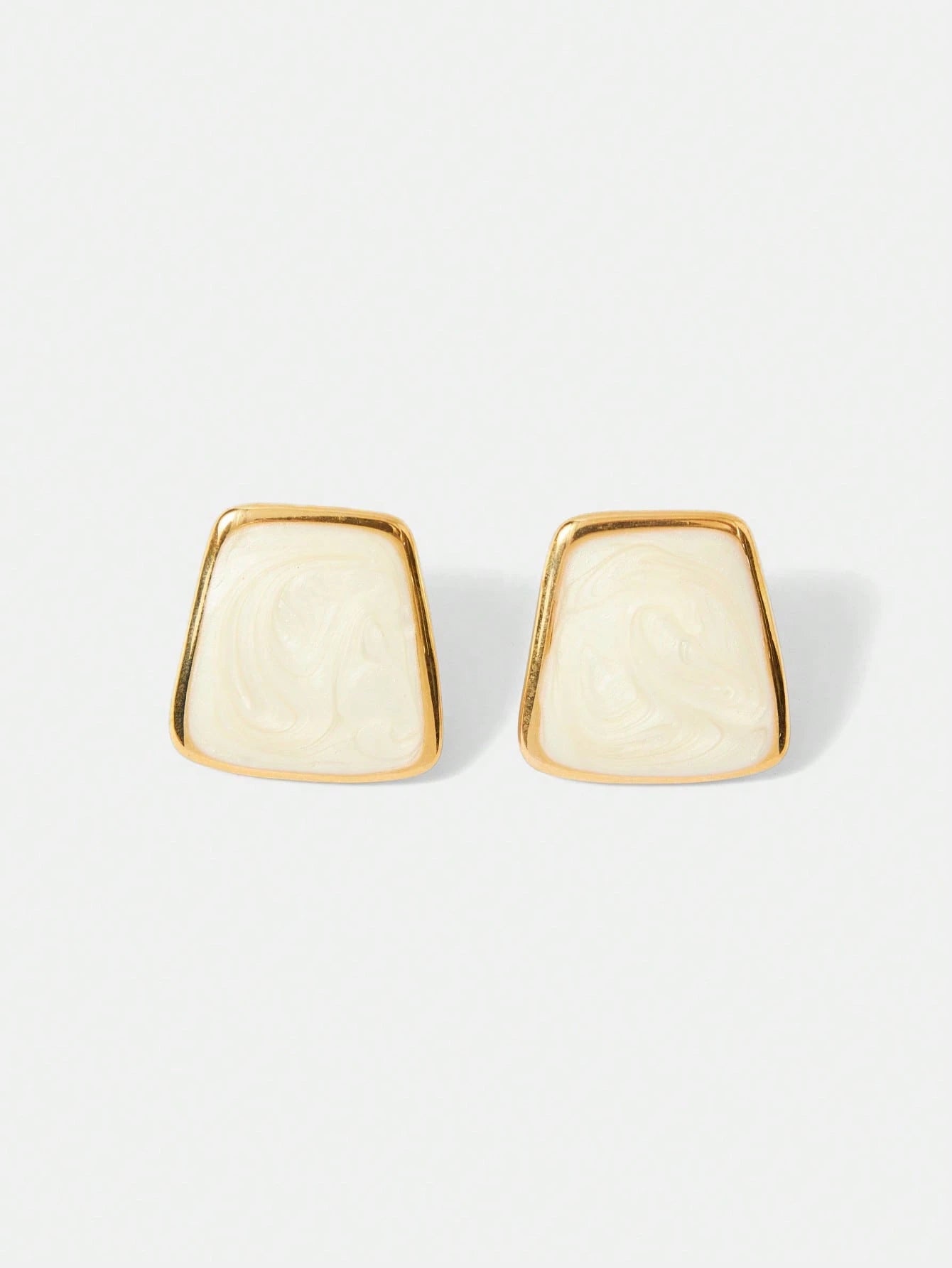 Ivory Square Statement Earrings