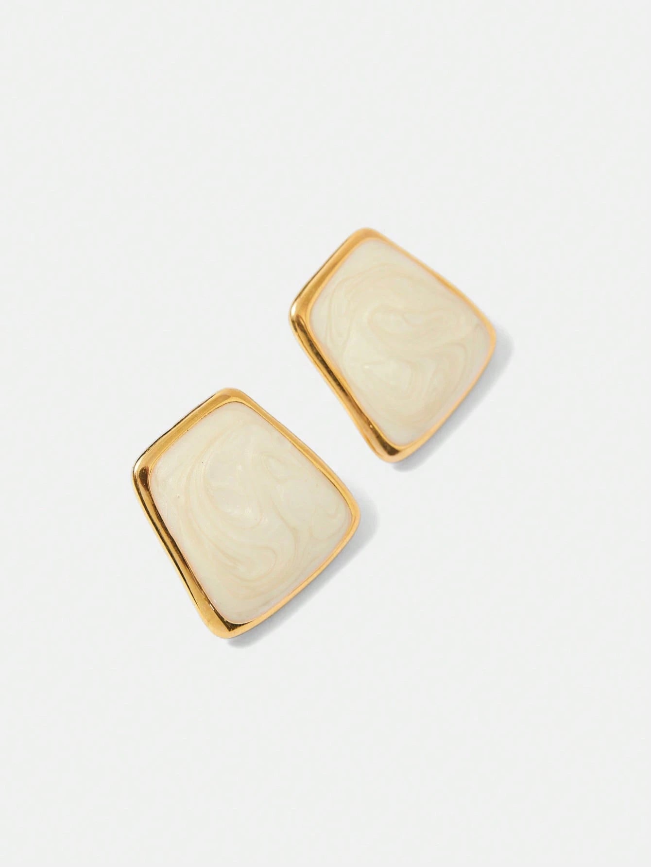 Ivory Square Statement Earrings