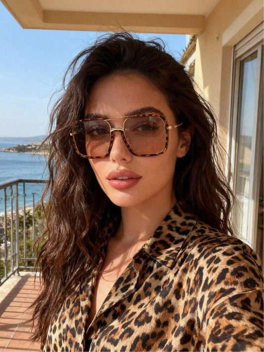 The Saint ™ Oversized Geometric Tortoise Sunglasses