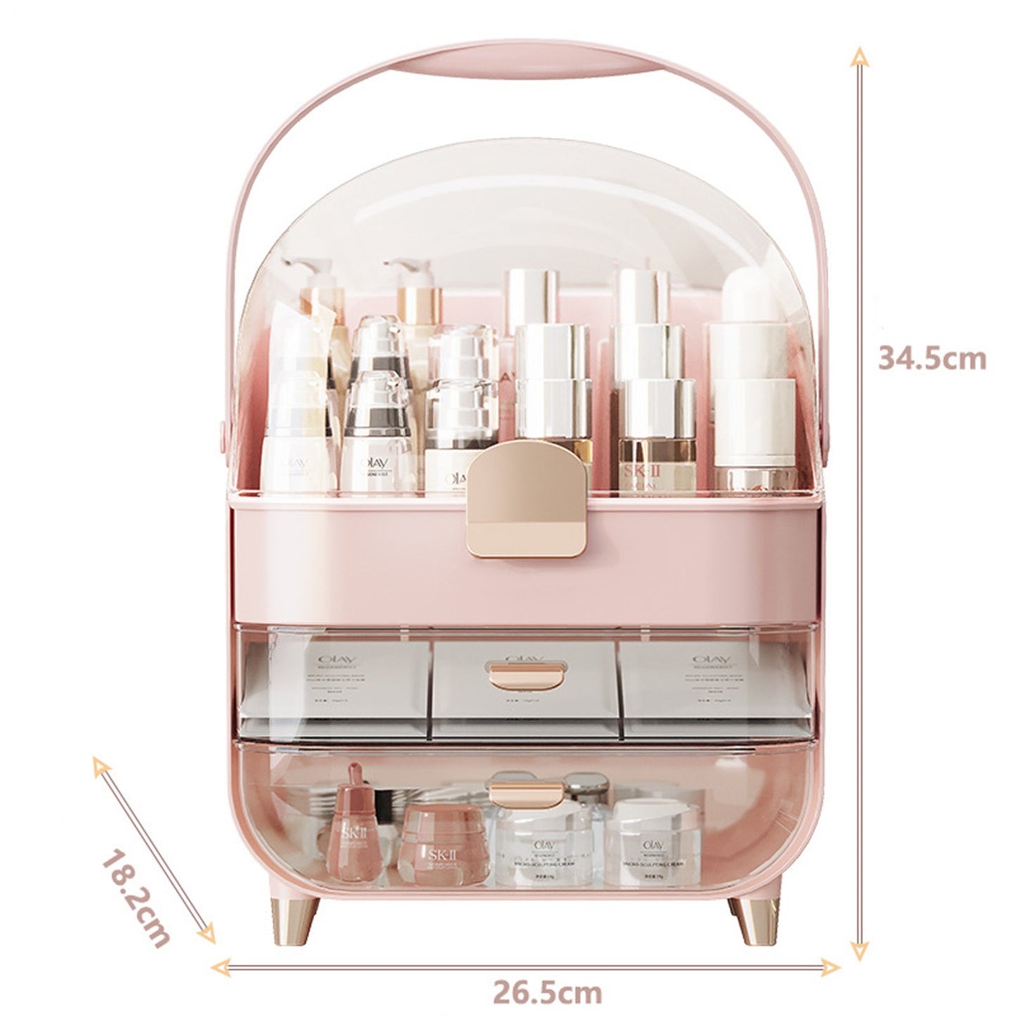 Extra Large Vanity Makeup Organizer With Clear Dust-Proof Cover