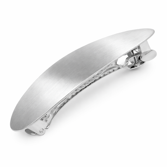 Minimal Brushed Silver Barrette Hair Clip