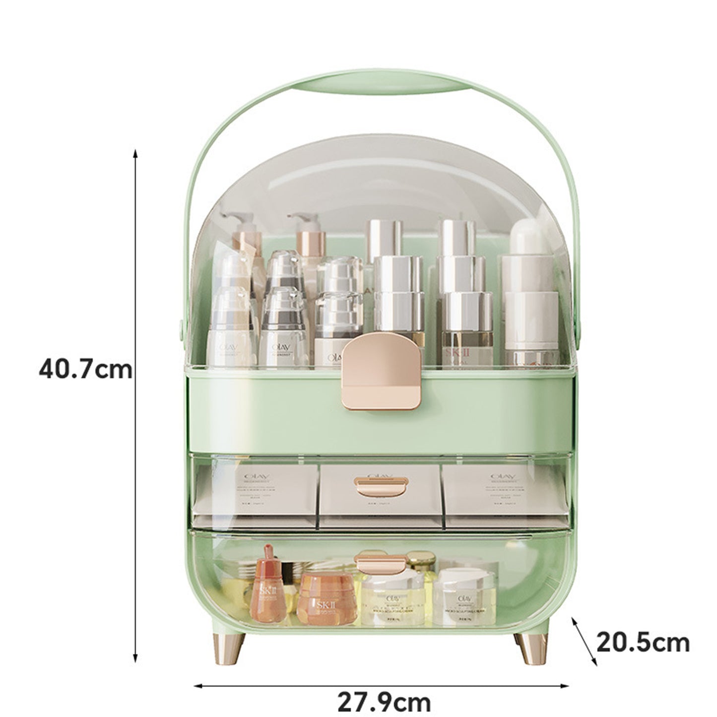 Extra Large Vanity Makeup Organizer With Clear Dust-Proof Cover