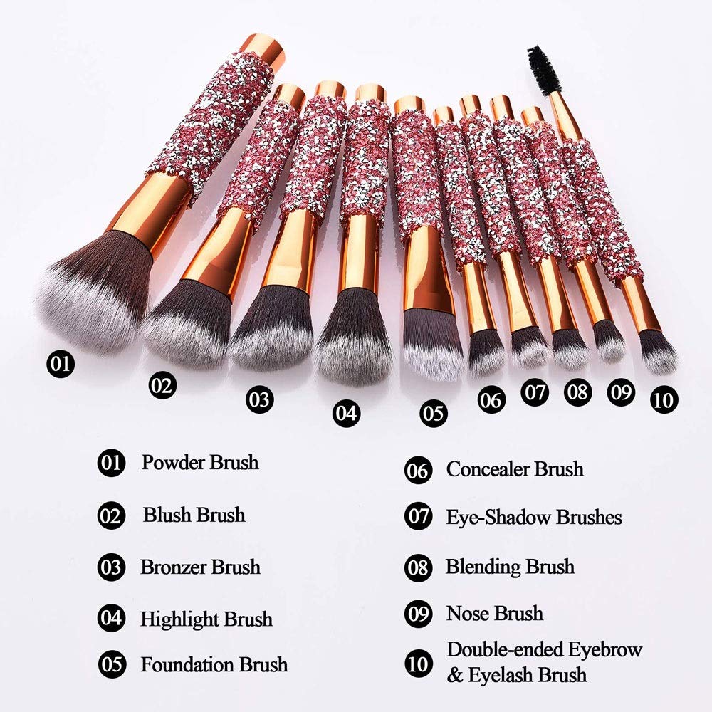 Diamond Inlaid Makeup Brush Set