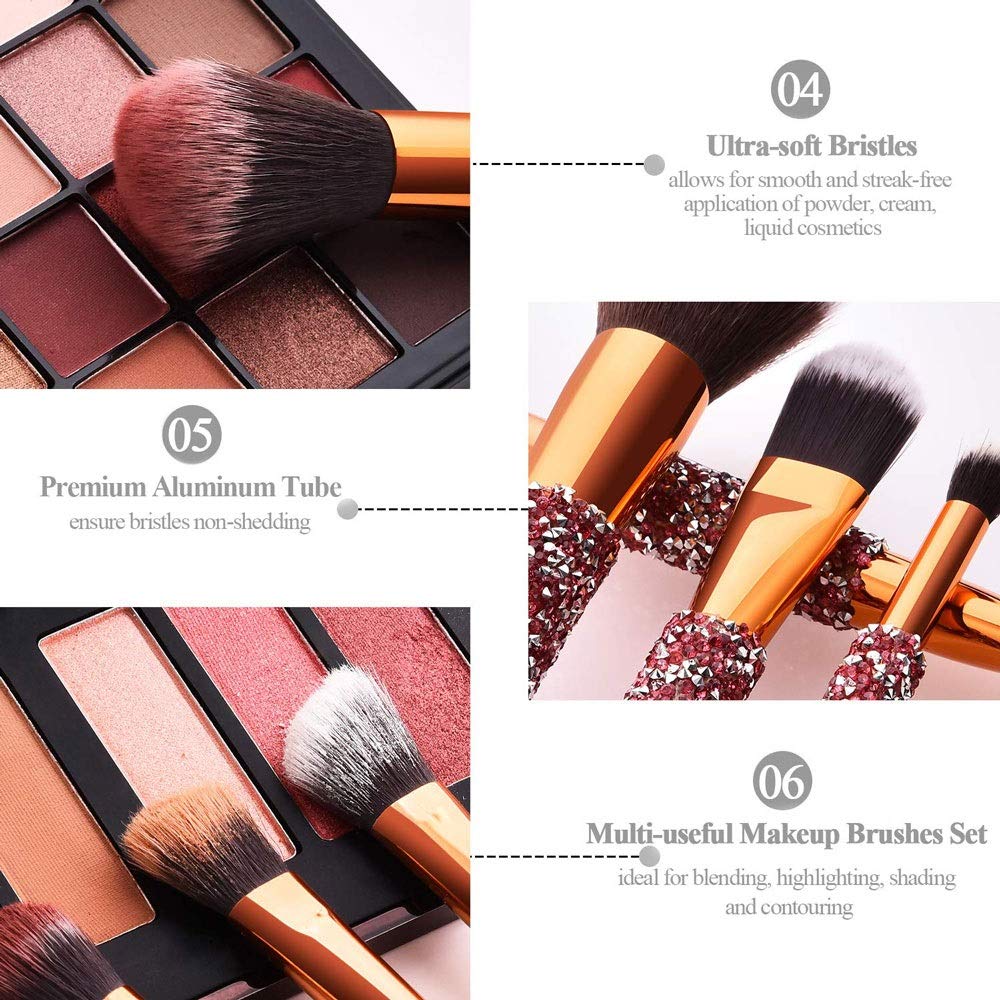 Diamond Inlaid Makeup Brush Set